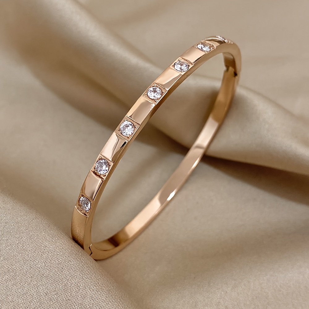 Stainless Steel Bracelet with Rhinestones Gift